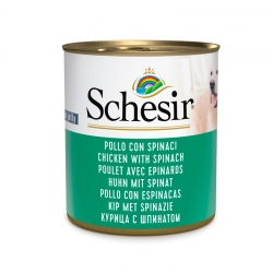 Schesir Comida Húmeda para Perros Pollo con Espinacas
