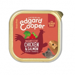 Edgar&Cooper Senior Comida húmeda para Perros Mayores con Pollo y Salmón