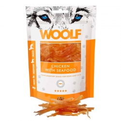 Woolf Snack para Perros Tiras de Pollo y Marisco