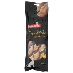Rosewood Trio Sticks Chicken Snack para Perros Grandes con Pollo