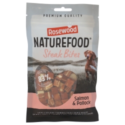 Rosewood Naturefood Steak Bites Snack para Perros con Salmón