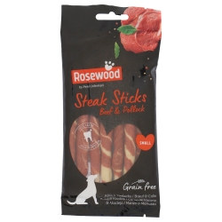 Rosewood Steak Sticks Snack para Perros Pequeños con Ternera