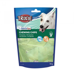 Trixie DentaFun Chewing Chips Tiras Dentales para Perro con Spirulina