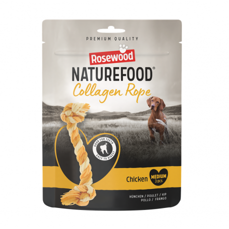 Rosewood Naturefood Collagen Rope Snack para Perros Medianos con Pollo