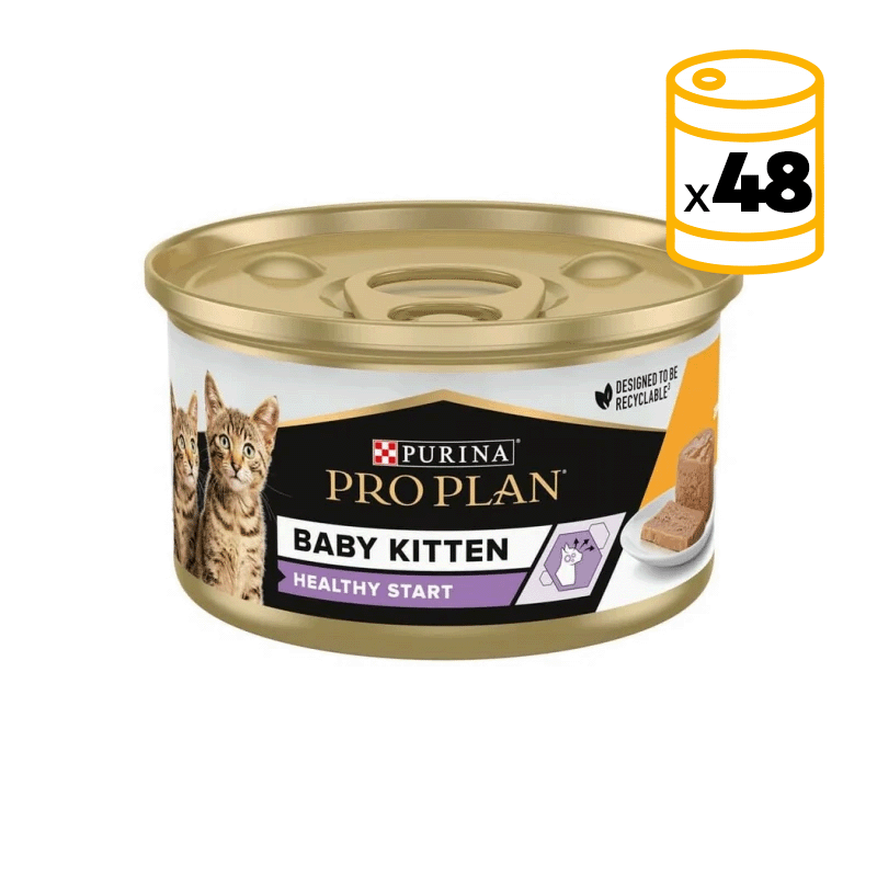 48 x 85 gr Pro Plan Baby Kitten Healthy Start Comida Húmeda En Mousse Para Gatitos Con Pollo 48 X 85 Gr