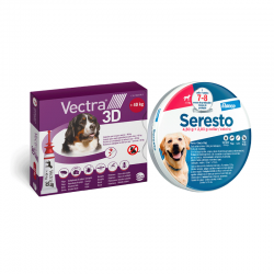 Pack Súper Protección: collar Seresto más de 8kg + Vectra 3 pipetas +40kg