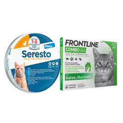 Pack Súper Protección: collar Seresto gato + Frontline Spot Combo 3 pipetas para gatos