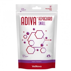 Vetnova Adiva Hepaguard Small Chews Suplemento Hepático para Perros Pequeños y Gatos