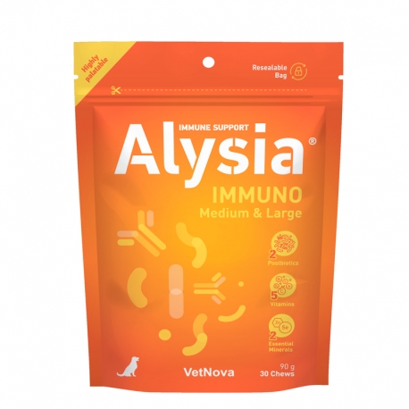 Vetnova Alysia Immuno Medium & Large Chews Suplemento Inmunológico para Perros Medianos y Grandes