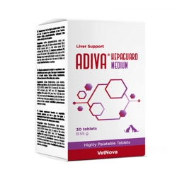 Vetnova Adiva Hepaguard Medium Tablets Suplemento Hepático para Perros Medianos