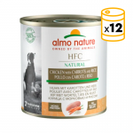 Almo Nature HCF Natural Comida Húmeda con Caldo para Perros con Pollo y Zanahoria