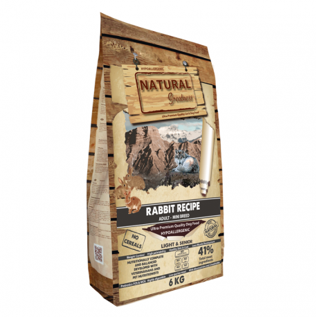 Natural Greatness Rabbit Recipe Light & Senior Pienso Para Perros Mini