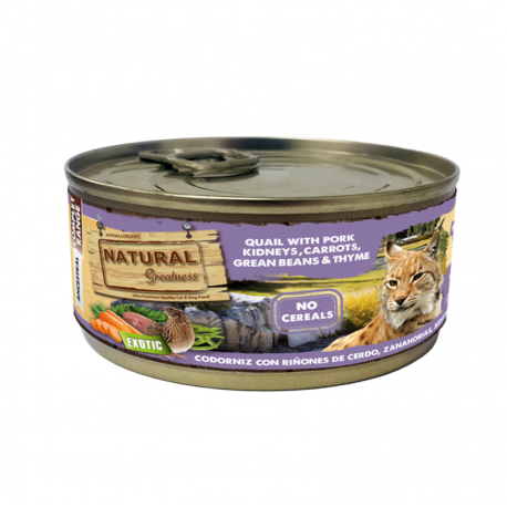 Natural Greatness Comida Húmeda Completa Para Gatos Esterilizados con Codorniz