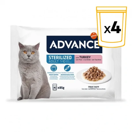 Comida Húmeda de Pavo para Gatos Esterilizados Advance