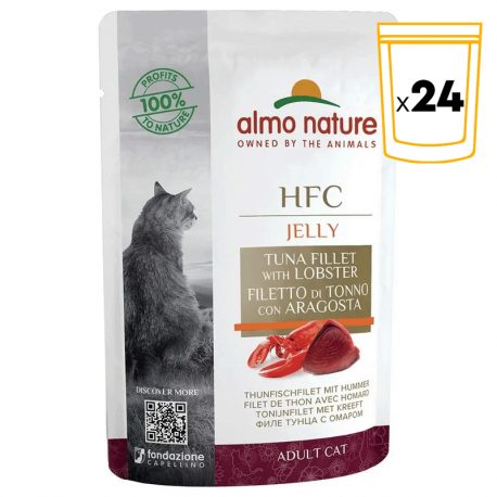 Almo Nature HCF Jelly Comida Húmeda en Gelatina para Gatos con Atún y Langosta