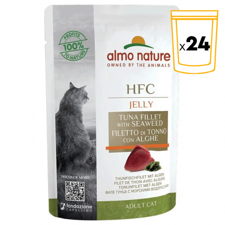 Almo Nature HCF Jelly Comida Húmeda en Gelatina para Gatos con Atún y Lenguado