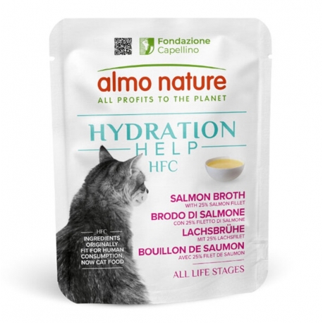 Almo Nature HFC Hydration Help Comida Húmeda para Gatos Caldo con Salmón
