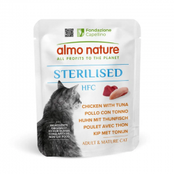 Almo Nature HFC Sterilised Comida Húmeda para Gatos Esterilizados Atún y Pollo