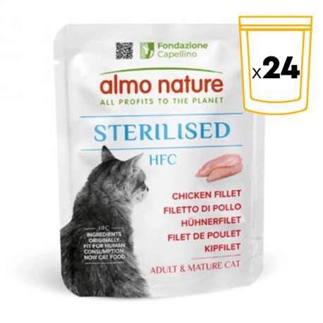 Almo Nature HFC Sterilised Comida Húmeda para Gatos Esterilizados Filete de Pollo