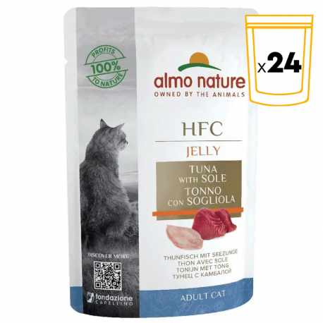 Almo Nature HCF Jelly Comida Húmeda en Gelatina para Gatos con Atún y Algas