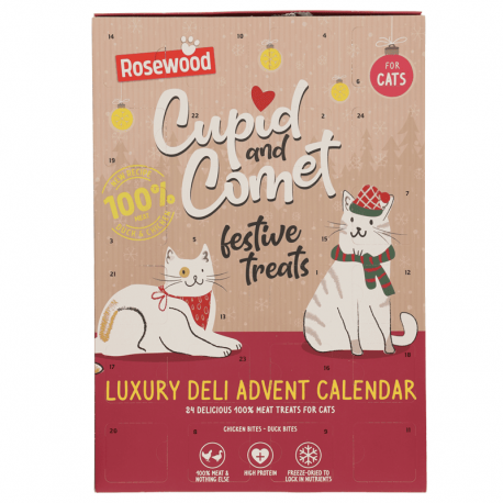 Cupid and Comet Calendario de Adviento 100% Carne Snacks para Gatos