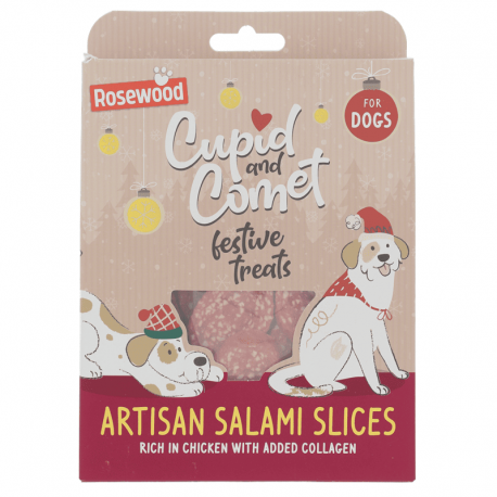 Cupid and Comet Lonchas de Salami Snack para Perros Navidad