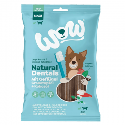 Wow Natural Dentals Snacks Dentales para Perros Grandes con Aves de Corral