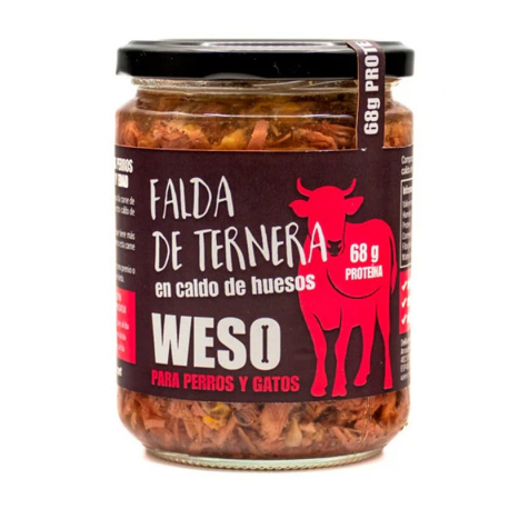 Weso Falda de Ternera en Caldo de Huesos para Perros y Gatos