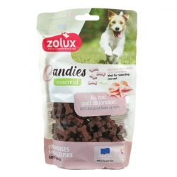 Zolux Candies Mini Hueso Snack para Perros Pequeños con Jamón