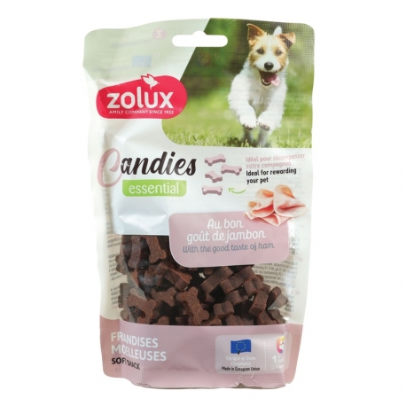 Zolux Candies Mini Hueso Snack para Perros Pequeños con Jamón