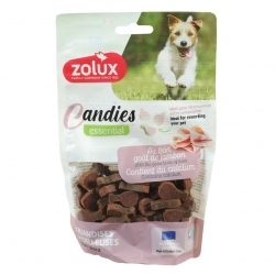 Zolux Candies Mini Jamoncitos Snack para Perros Pequeños con Jamón y Calcio