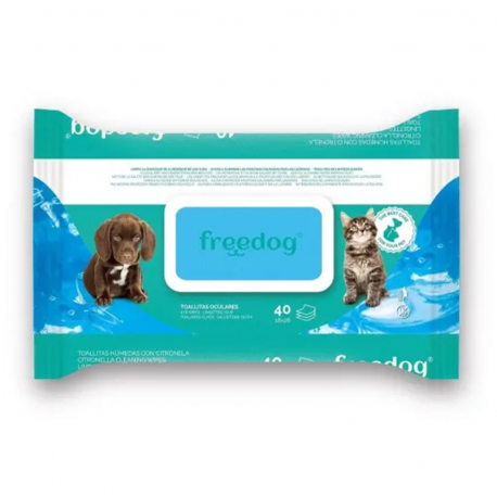 Freedog Toallitas Húmedas Oculares Para Perros y Gatos 28x18 cm