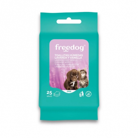 Freedog Toallitas Húmedas Para Perros y Gatos con Lavanda & Vainilla