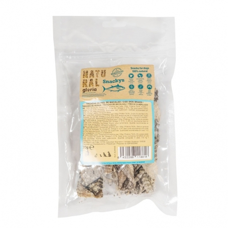 Natural Snackys Snack para Perros Trenzas de Piel de Bacalao