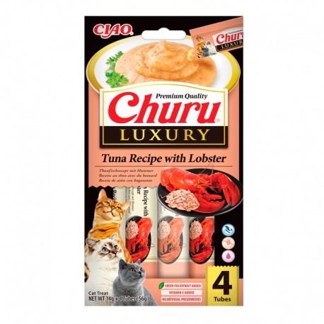 Churu Luxury Snack Cremoso para Gatos Receta de Atún con Langosta