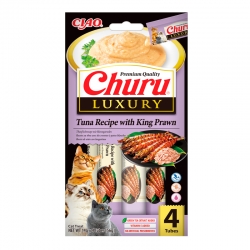 Churu Luxury Snack Cremoso para Gatos Receta de Atún con Langostinos