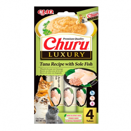 Churu Luxury Snack Cremoso para Gatos Receta de Atún con Lenguado