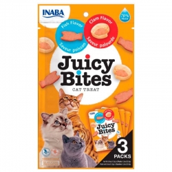 Churu Juicy Bites Snack para Gatos Premios de Pescado y Almejas