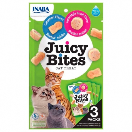 Churu Juicy Bites Snack para Gatos Premios de Calamar y Caldo