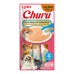 Churu Snack Cremoso para Gatos Receta de Salmón y Vieira