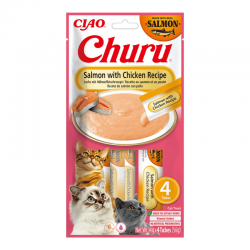 Churu Snack Cremoso para Gatos Receta de Salmón y Pollo