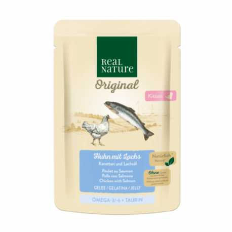 Real Nature Classic Gatitos Bolsitas Pollo Salmón Gelatina