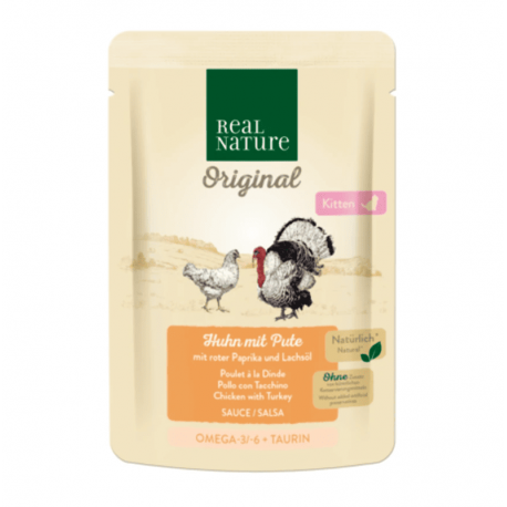 Real Nature Classic Para Gatitos Bolsitas Aves Salsa