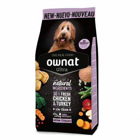 Ownat Ultra Low Grain Medium Sterilized Pienso para Perros Esterilizados