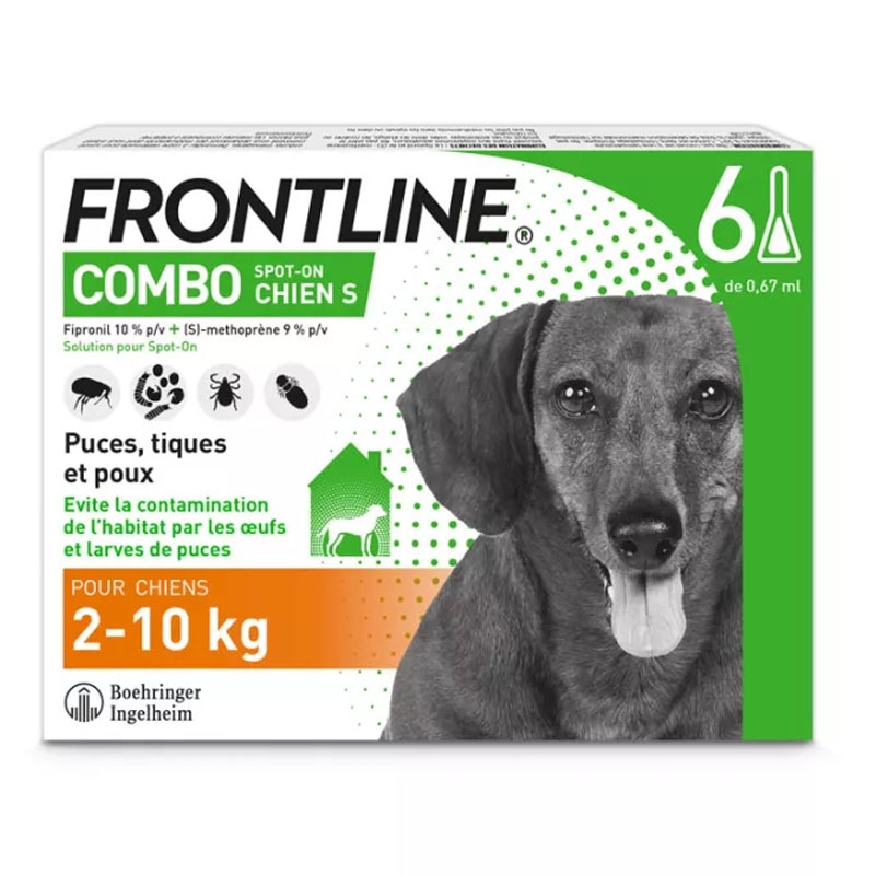Frontline Combo Pipetas Antiparasitarias Para Perros Pequeños De 2 A 10 Kg 6 Pipetas