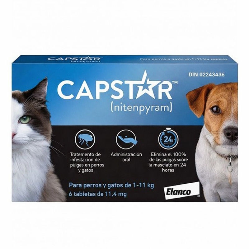 Capstar Tratamiento Antipulgas Para Perros Pequeños (hasta 11kg) Y Gatos 1-11 Kg