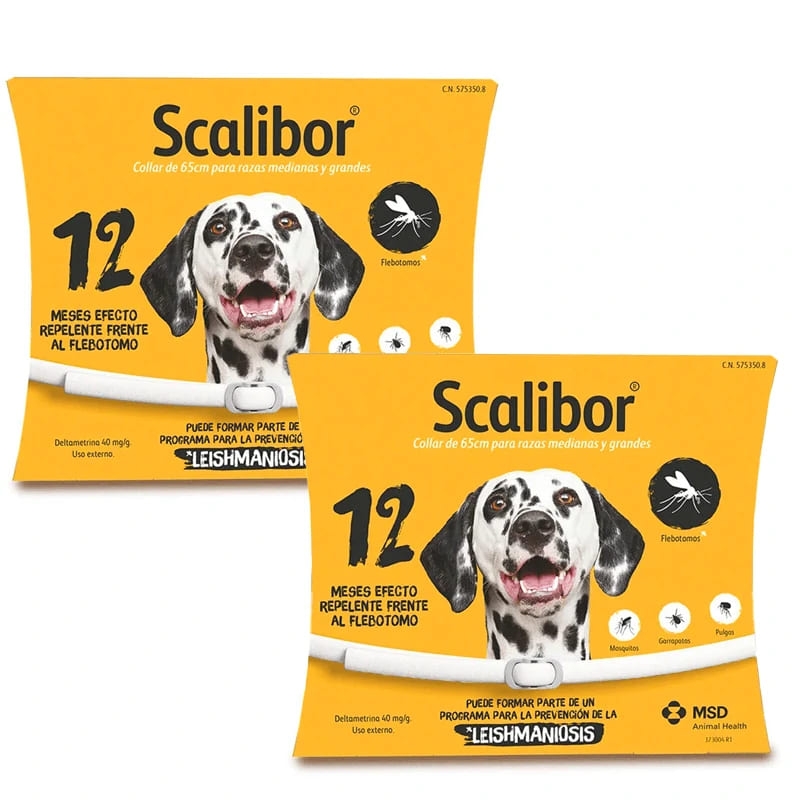 Scalibor Collar Antiparasitario Para Perros Pack 2 X 65 Cm