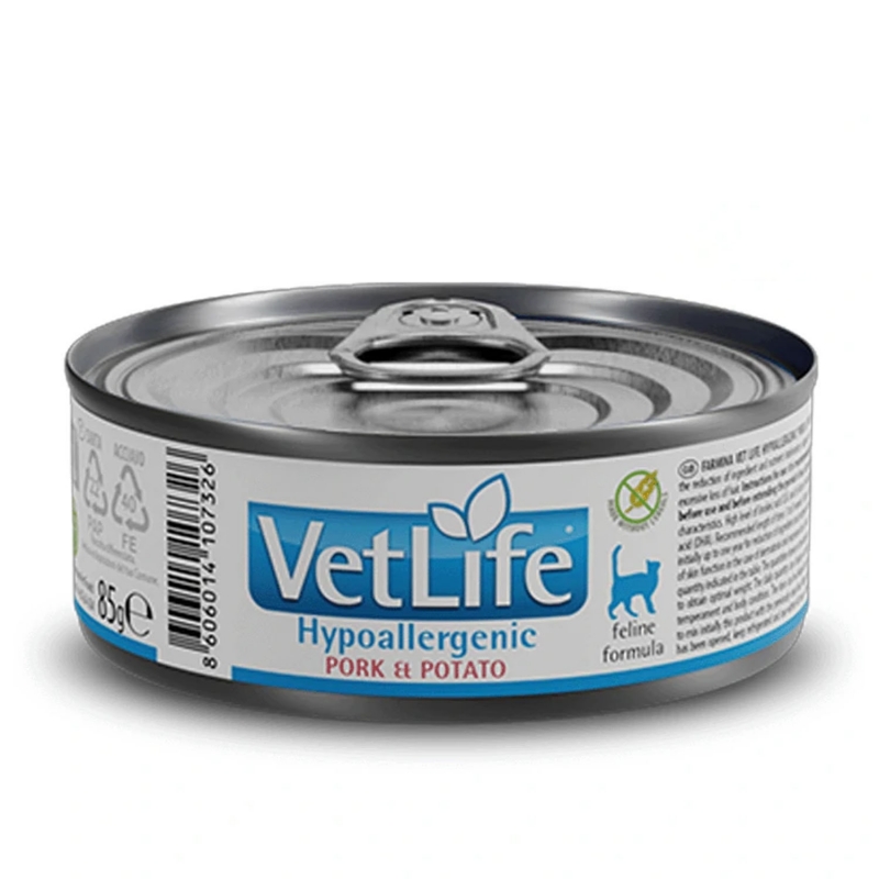 24 x 85 gr Farmina Vetlife Hypoallergenic Comida Húmeda Para Gatos Con Cerdo Y Patata 24 X 85 Gr