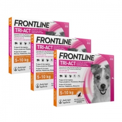 Frontline Tri-Act 3 unités (18 pipettes) pour chiens taille petite (5-10 kg)
