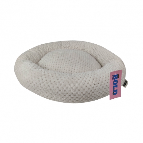 Bold Blush Beige Cama Redonda Para Perros Mini y Gatos